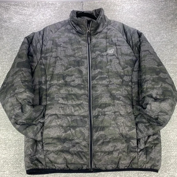 New Balance Jacket Mens L Camo Puffer Full Zip Lightweight Coat Outdoors - Picture 5 of 10